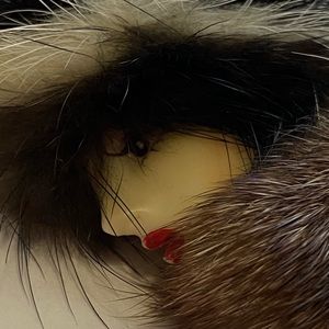 Vintage Mink Lady Head Brooch